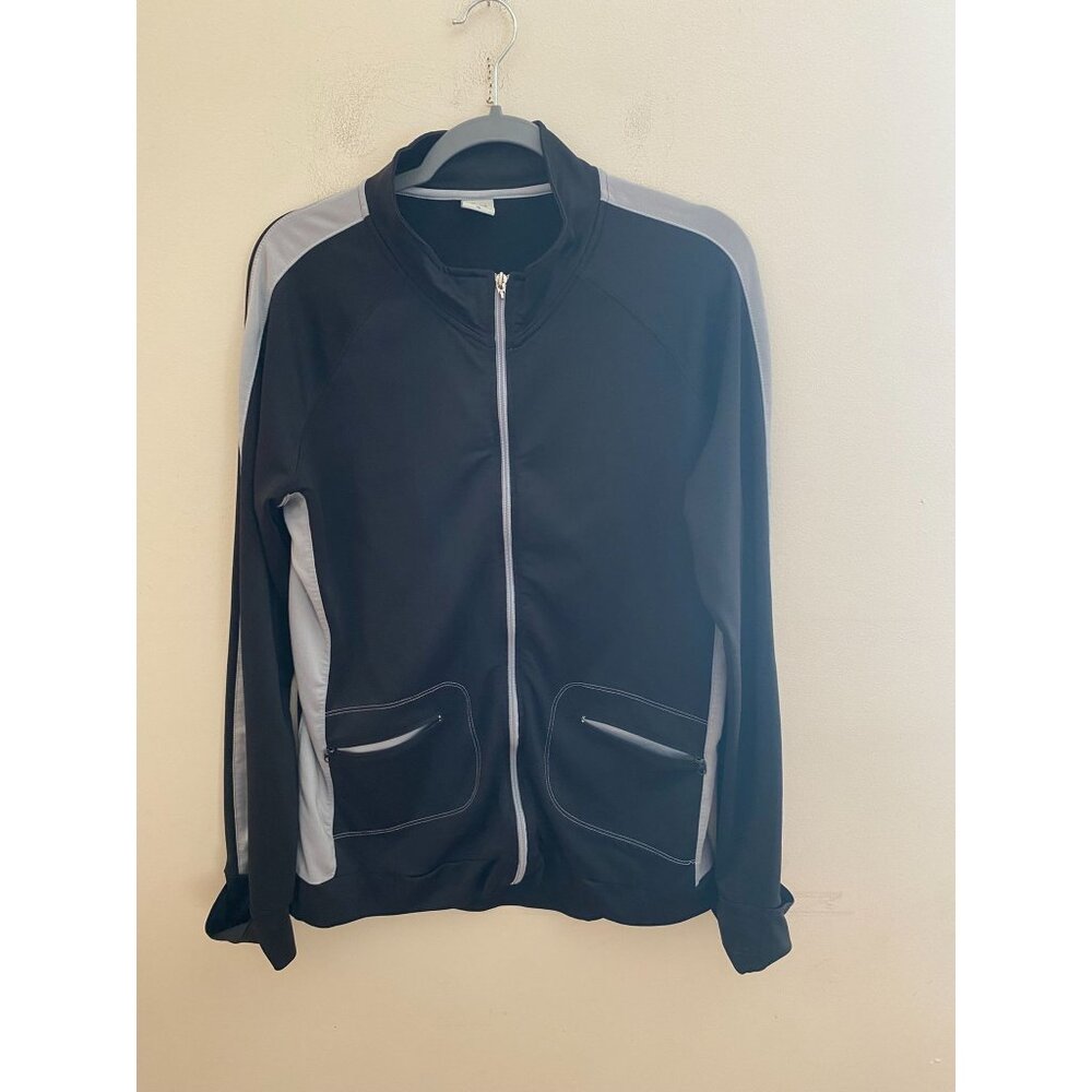 Men's Alo CoolFit BlackGray Full Zip Rear Pocket Running Jacket Size XL